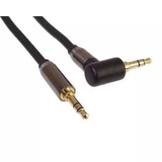 PremiumCord HQ stíněný kabel stereo Jack 3.5mm - Jack 3.5mm zahnutý 90°, 3m PremiumCord HQ stíněný kabel stereo Jack 3.5mm - Jack 3.5mm zahnutý 90°, 3m