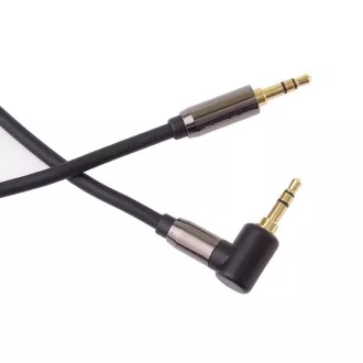 PremiumCord HQ stíněný kabel stereo Jack 3.5mm - Jack 3.5mm zahnutý 90°, 3m PremiumCord HQ stíněný kabel stereo Jack 3.5mm - Jack 3.5mm zahnutý 90°, 3m
