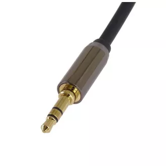 PremiumCord HQ stíněný kabel stereo Jack 3.5mm - Jack 3.5mm zahnutý 90°, 3m PremiumCord HQ stíněný kabel stereo Jack 3.5mm - Jack 3.5mm zahnutý 90°, 3m