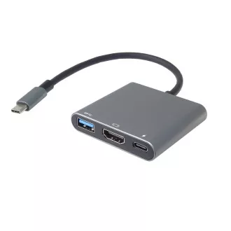 PremiumCord Adaptér USB-C na HDMI + USB3.0 + PD, rozlišení 4K a FULL HD 1080p