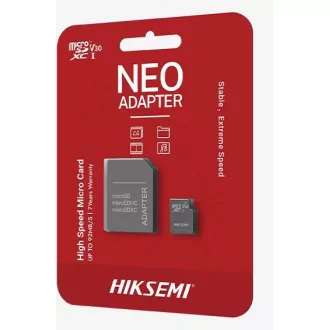 HIKSEMI MicroSDHC karta 8GB, C10, (R:23MB/s, W:10MB/s) + adapter