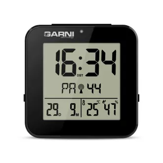 GARNI 138B - digitální budík s teploměrem a vlhkoměrem, černá GARNI 138B - digitální budík s teploměrem a vlhkoměrem, černá