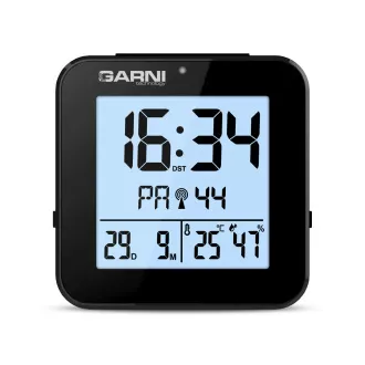 GARNI 138B - digitální budík s teploměrem a vlhkoměrem, černá GARNI 138B - digitální budík s teploměrem a vlhkoměrem, černá