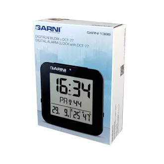 GARNI 138B - digitální budík s teploměrem a vlhkoměrem, černá GARNI 138B - digitální budík s teploměrem a vlhkoměrem, černá