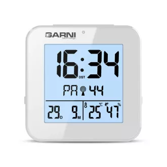 GARNI 138W - digitální budík s teploměrem a vlhkoměrem, bílá GARNI 138W - digitální budík s teploměrem a vlhkoměrem, bílá