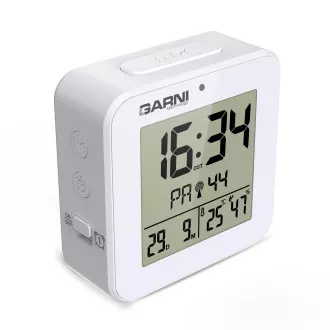 GARNI 138W - digitální budík s teploměrem a vlhkoměrem, bílá GARNI 138W - digitální budík s teploměrem a vlhkoměrem, bílá