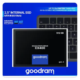 GOODRAM SSD CX400 Gen.2 256GB, SATA III, 2.5", (R:550/W:500MB/s) GOODRAM SSD CX400 Gen.2 256GB, SATA III, 2.5", (R:550/W:500MB/s)
