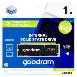 GOODRAM SSD PX600 2TB, PCIe Gen4x4, M.2 2280, (R:5000/W:3200MB/s) GOODRAM SSD PX600 2TB, PCIe Gen4x4, M.2 2280, (R:5000/W:3200MB/s)