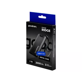 GOODRAM externí SSD Move Ridge 1TB, USB-C 3.2 Gen2x2, (R:2000/W:2000MB/s), černá GOODRAM externí SSD Move Ridge 1TB, USB-C 3.2 Gen2x2, (R:2000/W:2000MB/s), černá