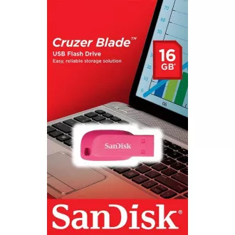 SanDisk Flash Disk 16GB Cruzer Blade, USB 2.0, růžová SanDisk Flash Disk 16GB Cruzer Blade, USB 2.0, růžová