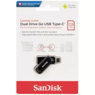 SanDisk Flash Disk 128GB Ultra Dual Drive Go, USB-C 3.2, Černá SanDisk Flash Disk 128GB Ultra Dual Drive Go, USB-C 3.2, Černá