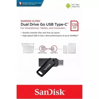 SanDisk Flash Disk 128GB Ultra Dual Drive Go, USB-C 3.2, Černá SanDisk Flash Disk 128GB Ultra Dual Drive Go, USB-C 3.2, Černá