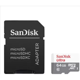 SanDisk MicroSDXC karta 64GB Ultra (80MB/s, Class 10, Android) + adaptér