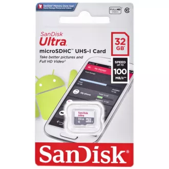 SanDisk MicroSDHC karta 32GB Ultra (80MB/s, Class 10 UHS-I, Android) SanDisk MicroSDHC karta 32GB Ultra (80MB/s, Class 10 UHS-I, Android)