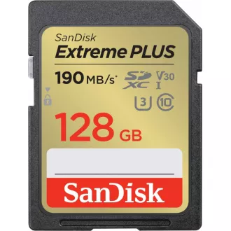 SanDisk SDXC karta 128GB Extreme PLUS (190 MB/s Class 10, UHS-I U3 V30)