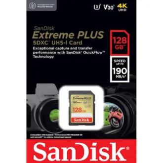 SanDisk SDXC karta 128GB Extreme PLUS (190 MB/s Class 10, UHS-I U3 V30) SanDisk SDXC karta 128GB Extreme PLUS (190 MB/s Class 10, UHS-I U3 V30)