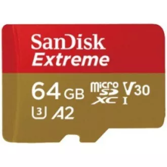 SanDisk micro SDXC karta 64GB Extreme (170 MB/s Class 10, UHS-I U3 V30) + adaptér SanDisk micro SDXC karta 64GB Extreme (170 MB/s Class 10, UHS-I U3 V30) + adaptér