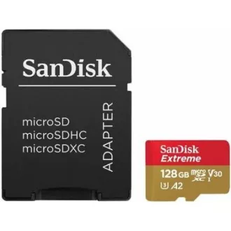 SanDisk micro SDXC karta 128GB Extreme (190 MB/s Class 10, UHS-I U3 V30) + adaptér SanDisk micro SDXC karta 128GB Extreme (190 MB/s Class 10, UHS-I U3 V30) + adaptér