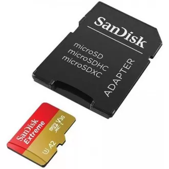 SanDisk micro SDXC karta 128GB Extreme (190 MB/s Class 10, UHS-I U3 V30) + adaptér SanDisk micro SDXC karta 128GB Extreme (190 MB/s Class 10, UHS-I U3 V30) + adaptér