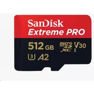 SanDisk micro SDXC karta 512GB Extreme PRO (200 MB/s Class 10, UHS-I U3 V30) + adaptér SanDisk micro SDXC karta 512GB Extreme PRO (200 MB/s Class 10, UHS-I U3 V30) + adaptér