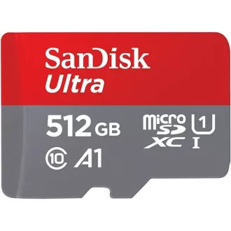 SanDisk MicroSDXC karta 512GB Ultra (150 MB/s, A1 Class 10 UHS-I) + adaptér SanDisk MicroSDXC karta 512GB Ultra (150 MB/s, A1 Class 10 UHS-I) + adaptér