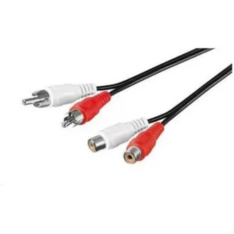 PREMIUMCORD Kabel prodlužovací audio 2x Cinch - 2x Cinch (RCA, M/F) 10m