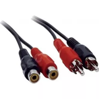 PREMIUMCORD Kabel prodlužovací audio 2x Cinch - 2x Cinch (RCA, M/F) 10m
