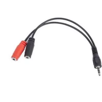 GEMBIRD Kabel rozdvojka jack 3, 5mm (4 pólový) na 2x3, 5mm M/F, 20cm, černý