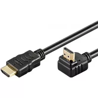 PremiumCord HDMI High Speed+Ethernet kabel, zlacený zahnutý konektor 270° 1m PremiumCord HDMI High Speed+Ethernet kabel, zlacený zahnutý konektor 270° 1m