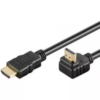 PremiumCord HDMI High Speed+Ethernet kabel, zlacený zahnutý konektor 270° 1m PremiumCord HDMI High Speed+Ethernet kabel, zlacený zahnutý konektor 270° 1m