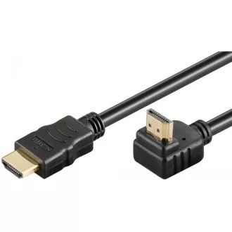 PremiumCord HDMI High Speed+Ethernet kabel, zlacený zahnutý konektor 270° 1m PremiumCord HDMI High Speed+Ethernet kabel, zlacený zahnutý konektor 270° 1m