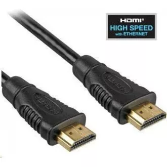 PremiumCord HDMI High Speed + Ethernet kabel, zlacené konektory, 1m PremiumCord HDMI High Speed + Ethernet kabel, zlacené konektory, 1m