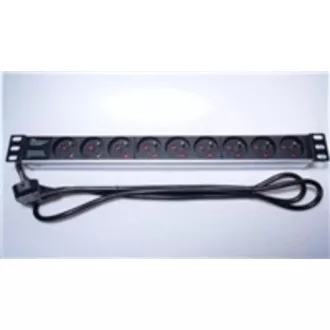 PremiumCord Panel napájecí do 19" racku 1U, 9x230V, 2m kabel PremiumCord Panel napájecí do 19" racku 1U, 9x230V, 2m kabel