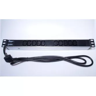 PremiumCord Panel napájecí do 19" racku 1U, 9x230V, 2m kabel PremiumCord Panel napájecí do 19" racku 1U, 9x230V, 2m kabel