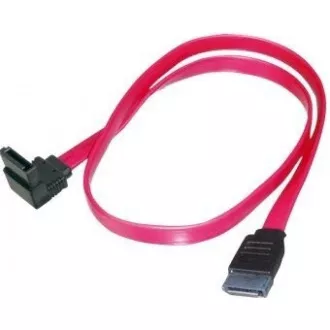 PREMIUMCORD Kabel SATA 0, 5m 1x90°+1x rovný konektor