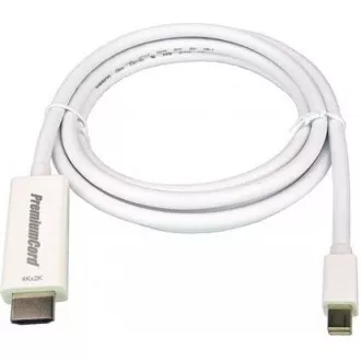 PREMIUMCORD Kabel mini DisplayPort 1.2 na HDMI 2.0, pro rozlišení 4Kx2K@60Hz, 2m