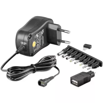 Goobay Univerzální napájecí adaptér 230V/3-12V stejnosměrný 1500mA Goobay Univerzální napájecí adaptér 230V/3-12V stejnosměrný 1500mA