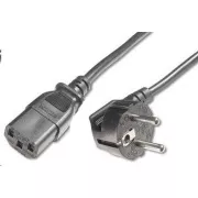 PREMIUMCORD Kabel napájecí 230V/10A, zahnutá vidlice, 2m