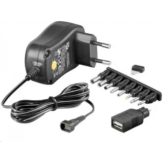 Goobay Univerzální napájecí adaptér 230V/3-12V stejnosměrný 300mA Goobay Univerzální napájecí adaptér 230V/3-12V stejnosměrný 300mA