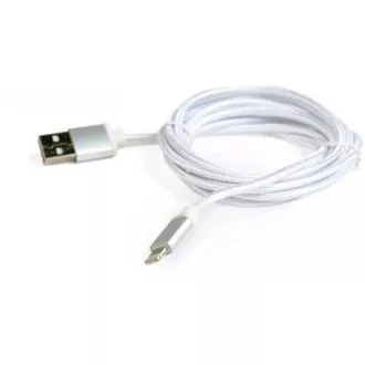 GEMBIRD Kabel USB 2.0 Lightning (IP5 a vyšší) nabíjecí a synchronizační kabel, opletený, 1, 8m, stříbrný, blis GEMBIRD Kabel USB 2.0 Lightning (IP5 a vyšší) nabíjecí a synchronizační kabel, opletený, 1, 8m, stříbrný, blis
