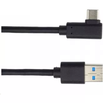 PREMIUMCORD Kabel USB typ C/M zahnutý konektor 90° - USB 3.0 A/M, 50cm