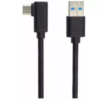 PREMIUMCORD Kabel USB typ C/M zahnutý konektor 90° - USB 3.0 A/M, 50cm