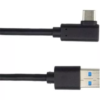 PREMIUMCORD Kabel USB typ C/M zahnutý konektor 90° - USB 3.0 A/M, 50cm
