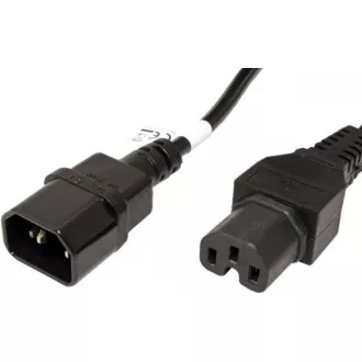 PREMIUMCORD Kabel napájecí 230V prodlužovací 2m (konektory IEC320 C14 - C15) PREMIUMCORD Kabel napájecí 230V prodlužovací 2m (konektory IEC320 C14 - C15)
