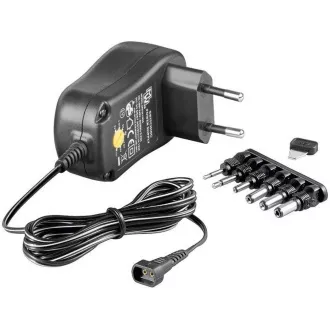 Goobay Univerzální napájecí adaptér 230V/3-12V stejnosměrný 1000mA Goobay Univerzální napájecí adaptér 230V/3-12V stejnosměrný 1000mA