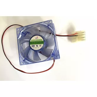 EUROCASE ventilátor 80mm, 12V/0, 17A, prosvětlený modrý (molex) EUROCASE ventilátor 80mm, 12V/0, 17A, prosvětlený modrý (molex)