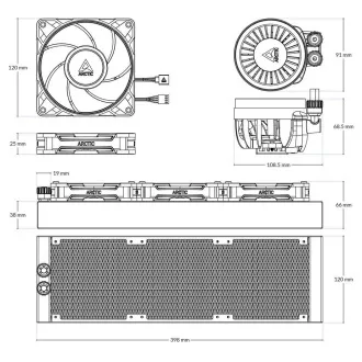 ARCTIC Vodní chladič Liquid Freezer III 360 Pro, 3x120mm, AM5, LGA1851, černá ARCTIC Vodní chladič Liquid Freezer III 360 Pro, 3x120mm, AM5, LGA1851, černá