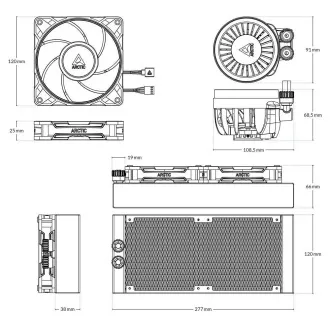 ARCTIC Vodní chladič Liquid Freezer III 240 Pro ARGB, 2x120mm, AM5, LGA1851, černá