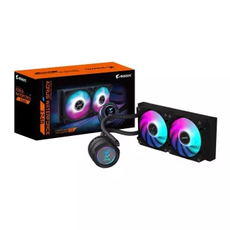 GIGABYTE vodní chladič AORUS WATERFORCE X II 240, 2x120mm ARGB, LCD displej, LGA1851, AM5 GIGABYTE vodní chladič AORUS WATERFORCE X II 240, 2x120mm ARGB, LCD displej, LGA1851, AM5