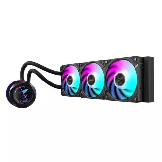 GIGABYTE vodní chladič AORUS WATERFORCE X II 360, 2x120mm ARGB, LCD displej, LGA1851, AM5 GIGABYTE vodní chladič AORUS WATERFORCE X II 360, 2x120mm ARGB, LCD displej, LGA1851, AM5
